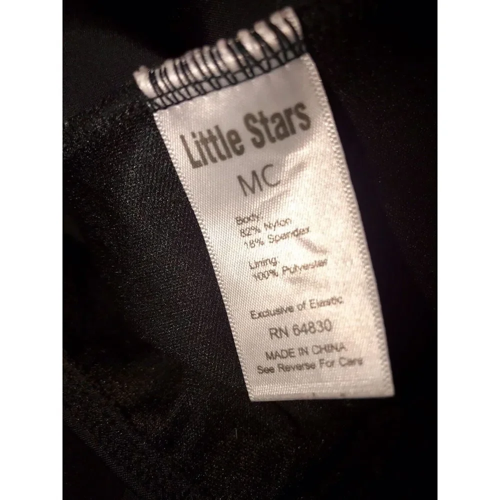 Capezio Little Stars Rosette Ruffled Dance Leotard Child MC BLACK MEDIUM 6X/7‎
